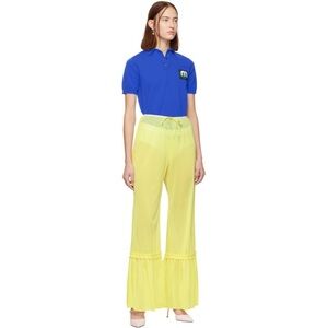 Miu Miu Yellow Ruffle Trousers